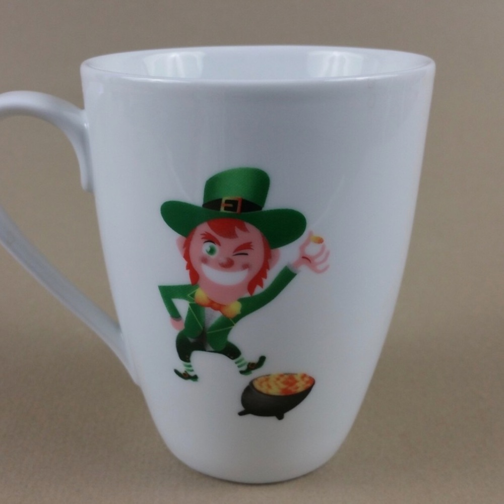 blarney irish coffee mug cup leprechaun shamrock porcelain (set of 4) - Picture 4 of 10